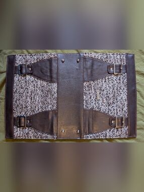 Miche Black and White Tweed Leather Purse Cover